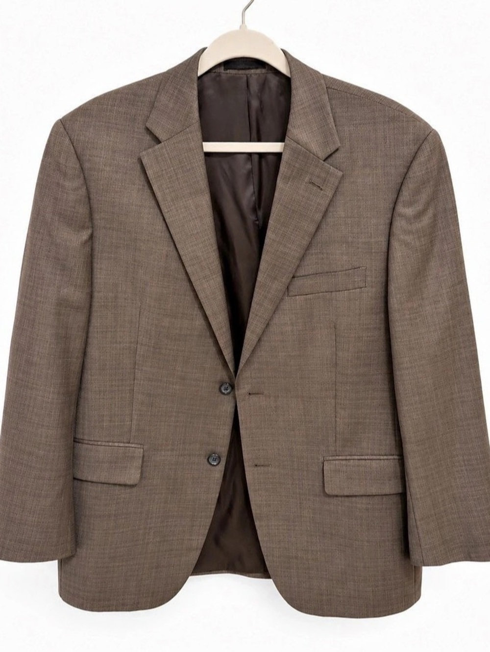 Lauren Ralph Lauren Brown Taupe Plaid Two Button Sport Coat Blazer